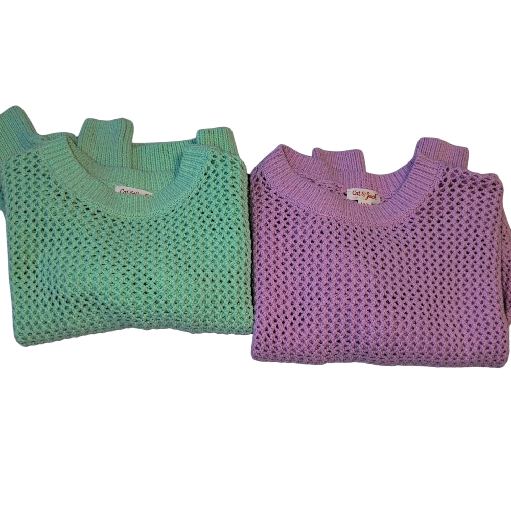 Spearmint & Lilac Waffle Knit Sweater Duo - Picture 2 of 2